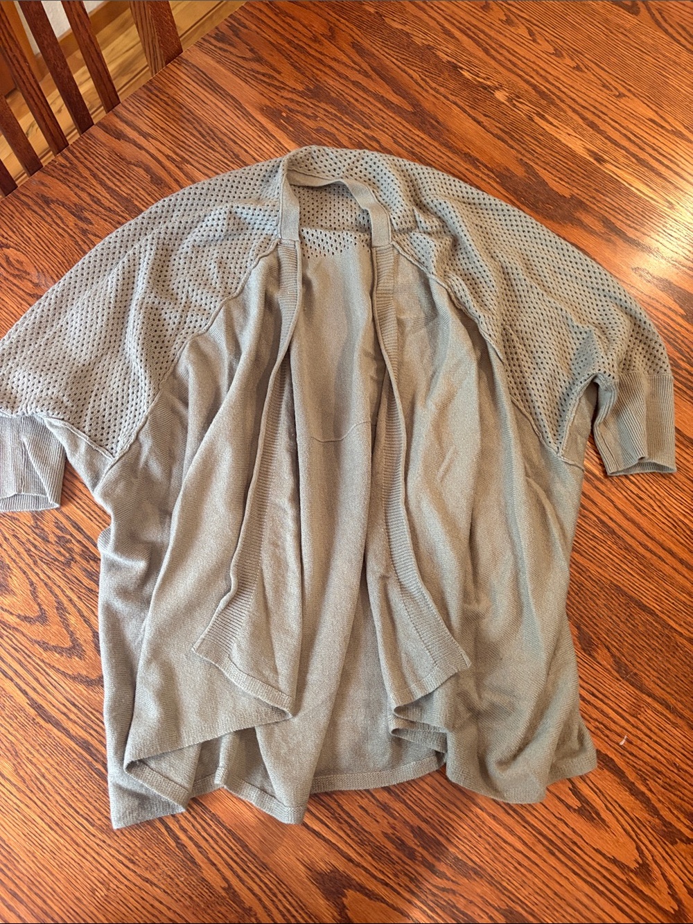 Apt 9 taupe loose oversized open 3/4 sleeve cardigan